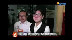 Sekjen PSSI Ratu Tisha kembali diperiksa Satgas Antimafia Sepakbola atas kasus pengaturan skor Liga 2 antara PSS Sleman melawan Madura FC.