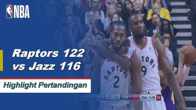 Kawhi Leonard mencetak 45 poin tertinggi dalam karir untuk Raptors ketika mereka mengalahkan Jazz, 122-116.