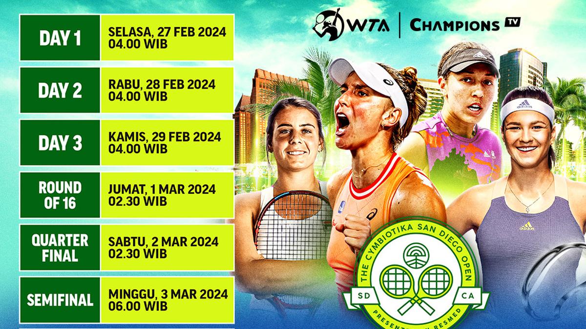 Jadwal Live Streaming WTA 500 Sandiego Open 2024 di Vidio, 27 Februari