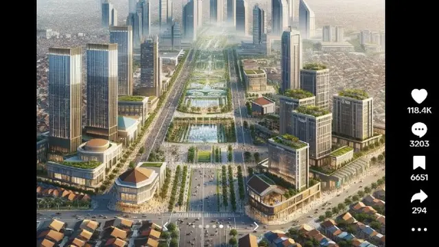IKN Sebelum Dibangun dan 1000 Tahun Kemudian dengan AI, Netizen: Di Luar Galaksi