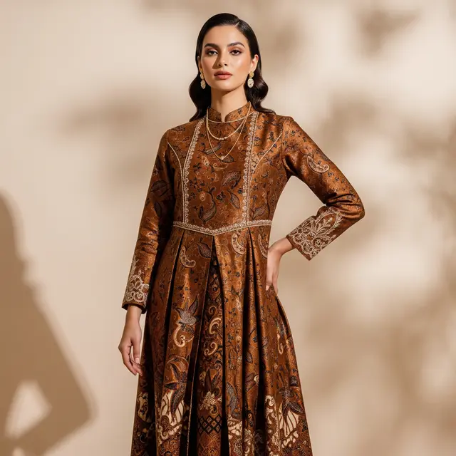 Gamis Batik Brokat Rich Rown (Image by Gemini AI)