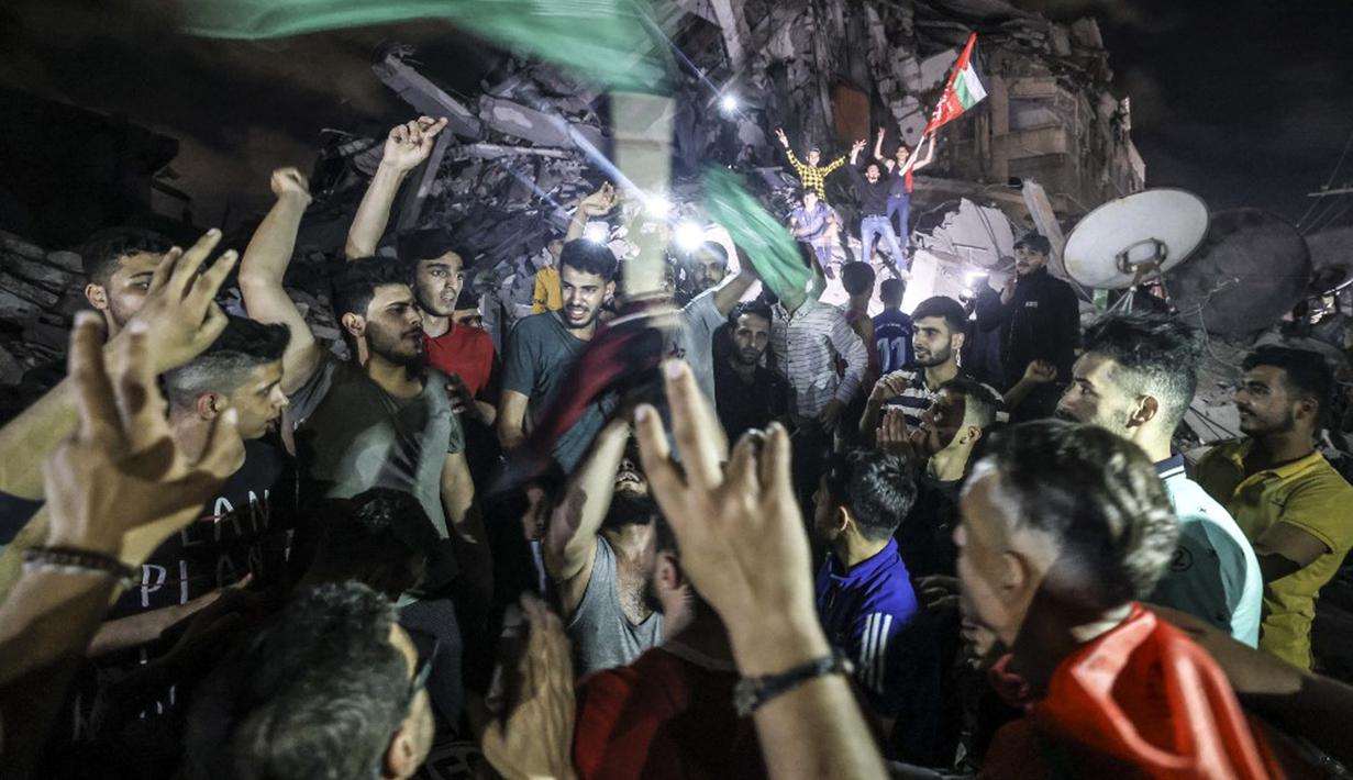 FOTO: Warga Gaza Rayakan Gencatan Senjata Israel - Hamas ...