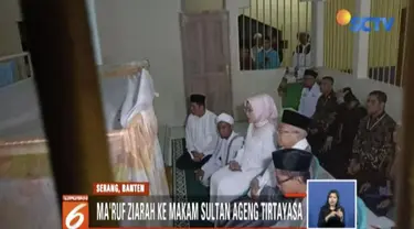 Ma’ruf Amin ziarah ke makam Sultan Ageng Tirtayasa di Serang, Banten, sebelum debat cawapres.