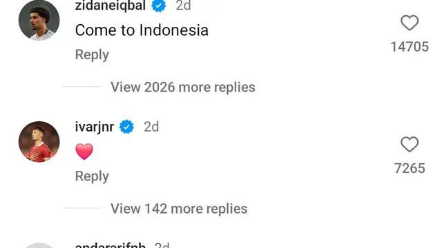 Kolom komentar di IG Ole Romeny