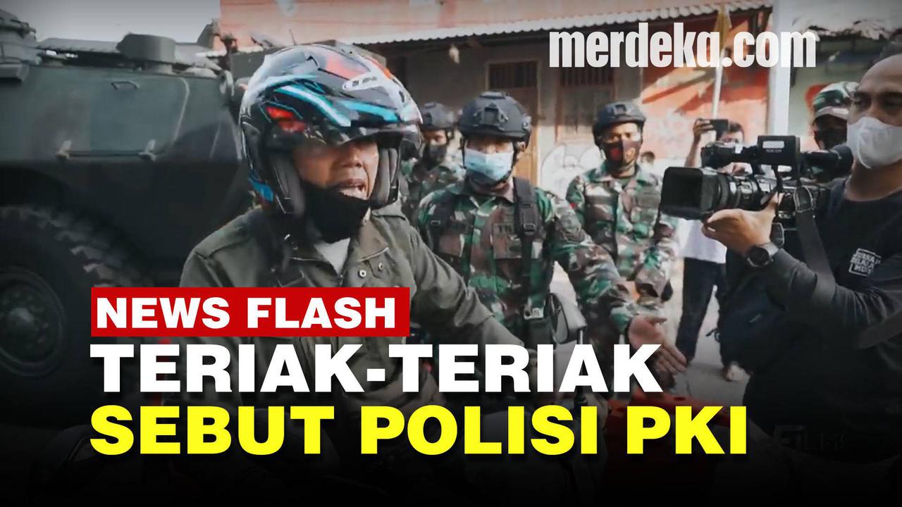 VIDEO: Pemotor Emosi Teriak PKI ke Petugas Penyekatan PPKM Darurat