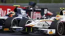 Aksi Rio Haryanto saat bertarung di lintasan pada race2 GP2 seri Austria. (GP2series.com)