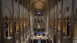 Sejumlah pemimpin negara hadir dalam upacara pembukaan kembali katedral Notre-Dame. (Thibault Camus/POOL/AFP)