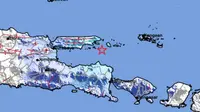 Gempa magnitudo 5,0 mengguncang wilayah Sumenep Jatim, Senin (13/10/2025), pukul 14.10.31 WIB, terasa sampai di Malang. (Liputan6.com/ Dok BMKG)