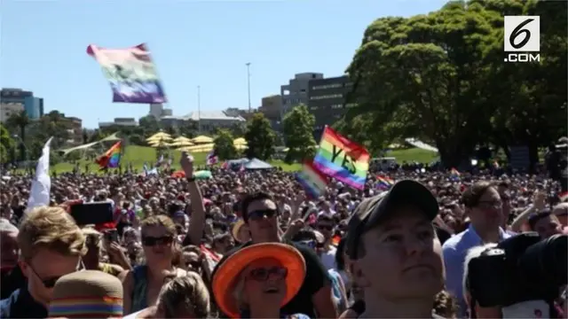 Survey pernikahan sejenis di Australia telah selesai dilakukan. 61% warga Australia mendukung pernikahan sejenis.