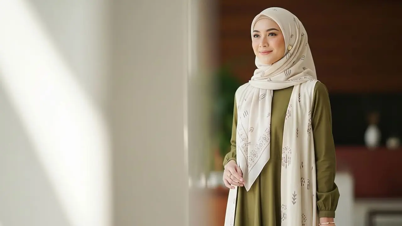 Model Gamis Warna Olive Green untuk Lebaran 2026
