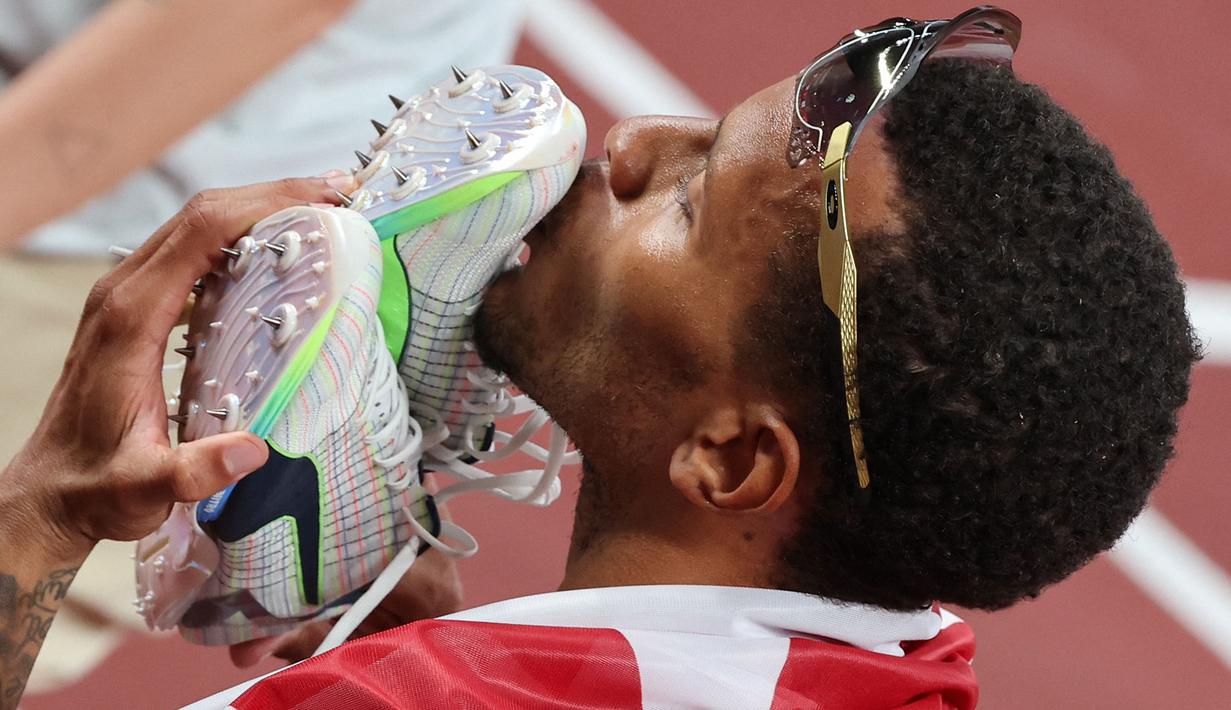 Kemenangan Andre De Grasse di Olimpiade kali ini bak ujung perburuan emasnya setelah tiga edisi sebelumnya di sabet oleh manusia tercepat di dunia asal Jamaika, Usain Bolt. (Foto: AFP/Giuseppe Cacace)