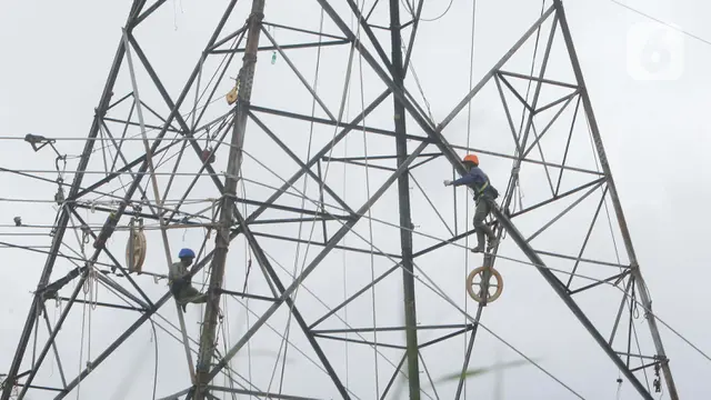 Saat Pasukan Elit PLN Bekerja Diantara Ketinggian dan Tegangan Tinggi