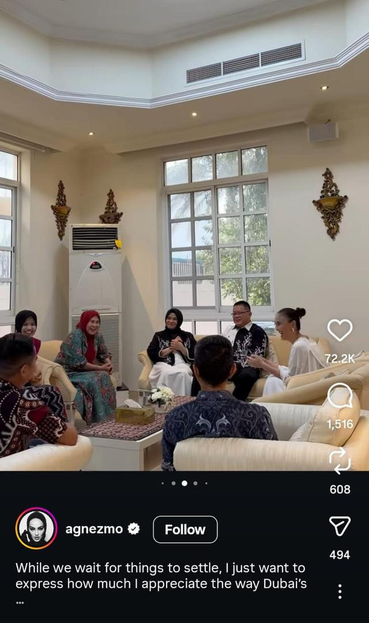 Agnez Mo Semringah Ikut Bukber di KJRI Dubai, Tekankan Toleransi Beragama