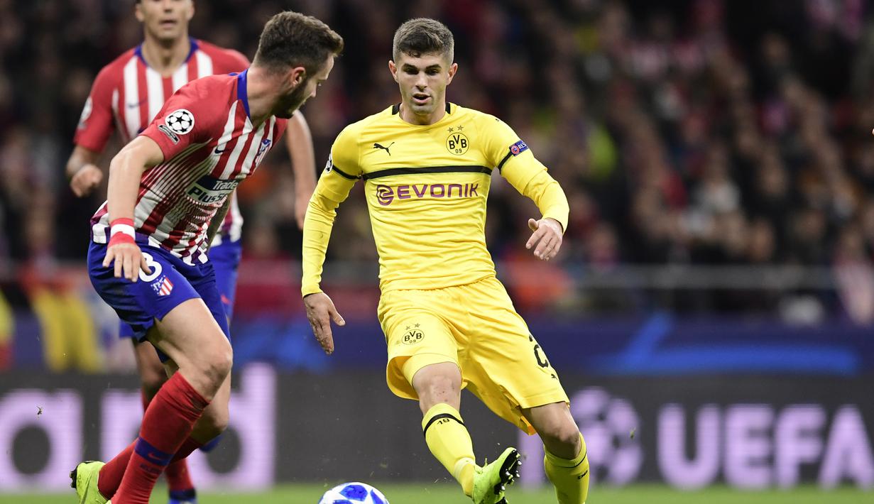 1. Christian Pulisic - Mahar 64 juta euro dikeluarkan Chelsea untuk mendatangakan Pulisic dari Borusia Dortmund. Hal itu menjadi pembelian termahal ketiga Chelsea sepanjang masa. (AFP/Javier Soriano)