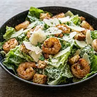 Resep Caesar Salad Udang, Menu Sehat yang Bikin Nagih. (Gambar: AI Generated)