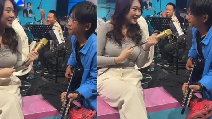Skill Gitar Fajar Sadboy Bikin Livy Renata Terpesona (credit: Tiktok/justag.4.me)