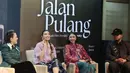 Aktris Sheila Dara Aisha berbicara dalam konferensi pers film pendek Jalan Pulang di Jakarta, Rabu (22/7/2026). Film tersebut menghadirkan kisah tentang kebaya sebagai warisan budaya yang menyimpan kenangan, identitas, dan cerita keluarga dari generasi ke generasi. (KLY/Budy Santoso)