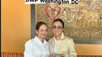 Enzy Storia pilih tampil semi formal saat disambut ibu-ibu KBRI Washington DC (@2gek_ayuhenirosan)