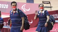 Ganda campuran Indonesia yang meraih emas di Paralimpiade Tokyo 2020, Leani Ratri Oktila/Hary Susanto. (NPC Indonesia)