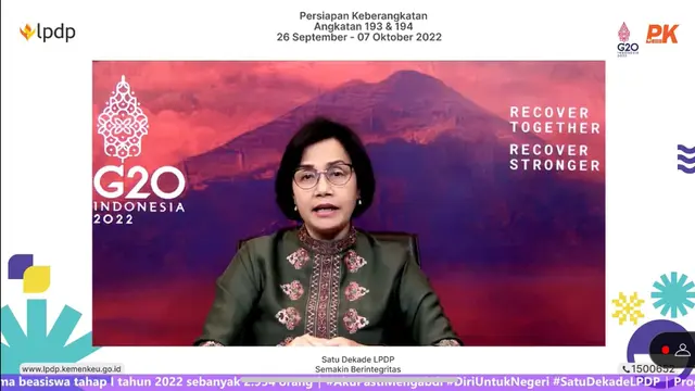 Menteri Keuangan Sri Mulyani Indrawati, berpesan kepada peserta yang berhasil lolos mendapatkan beasiswa dari Pemerintah melalui LPDP agar senantiasa bisa memanfaatkan uang negara dengan baik.