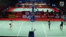 Sejumlah pebulutangkis India melakukan latihan uji lapangan jelang pelaksanaan turnamen Indonesia Open 2019 di Istora Senayan, Jakarta, Senin (15/7/2019). Indonesia Open 2019 akan dihelat pada 16-21 Juli 2019. (Liputan6.com/Helmi Fithriansyah)