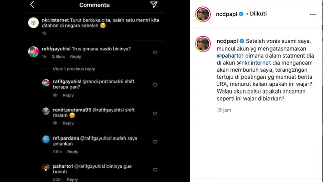 Nora Alexandra Dapat Ancaman Pembunuhan