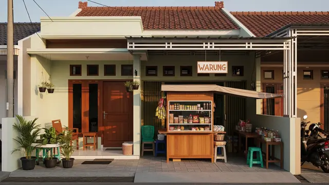 10 Inspirasi Rumah 6x14 dengan Warung Depan, Desain Gabungan Hunian dan Usaha