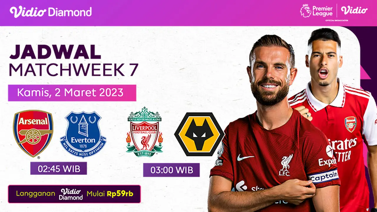 Jadwal Pertandingan Liga Inggris 2022/23 Laga Tunda Pekan 7 : Arsenal Vs Everton, Liverpool Vs Wolves