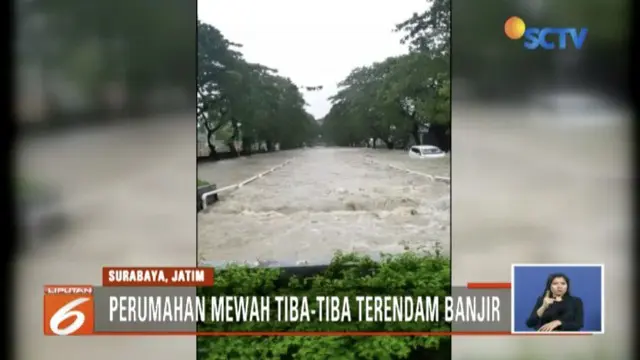 Perumahan Mewah Surabaya Dikepung Banjir 1 Meter