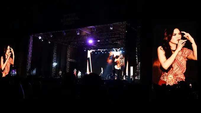 Mahalini di Panggung Titik Kumpul Fest 2024. [Foto: Lanny Kusuma/Fimela]