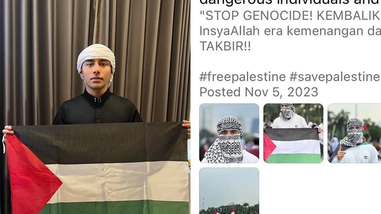 Foto Riza Syah Bela Palestina di Monas di-Takedown
