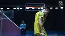 Tunggal putra Malaysia, Lee Chong Wei saat melawan pebulu tangkis Hong Kong, Ng Ka Long Angus pada 32 besar Indonesia Open 2018, Istora GBK, Jakarta, Rabu (4/7). Lee Chong Wei unggul 21-15, 18-21, 21-10. (Liputan6.com/Helmi Fithriansyah)