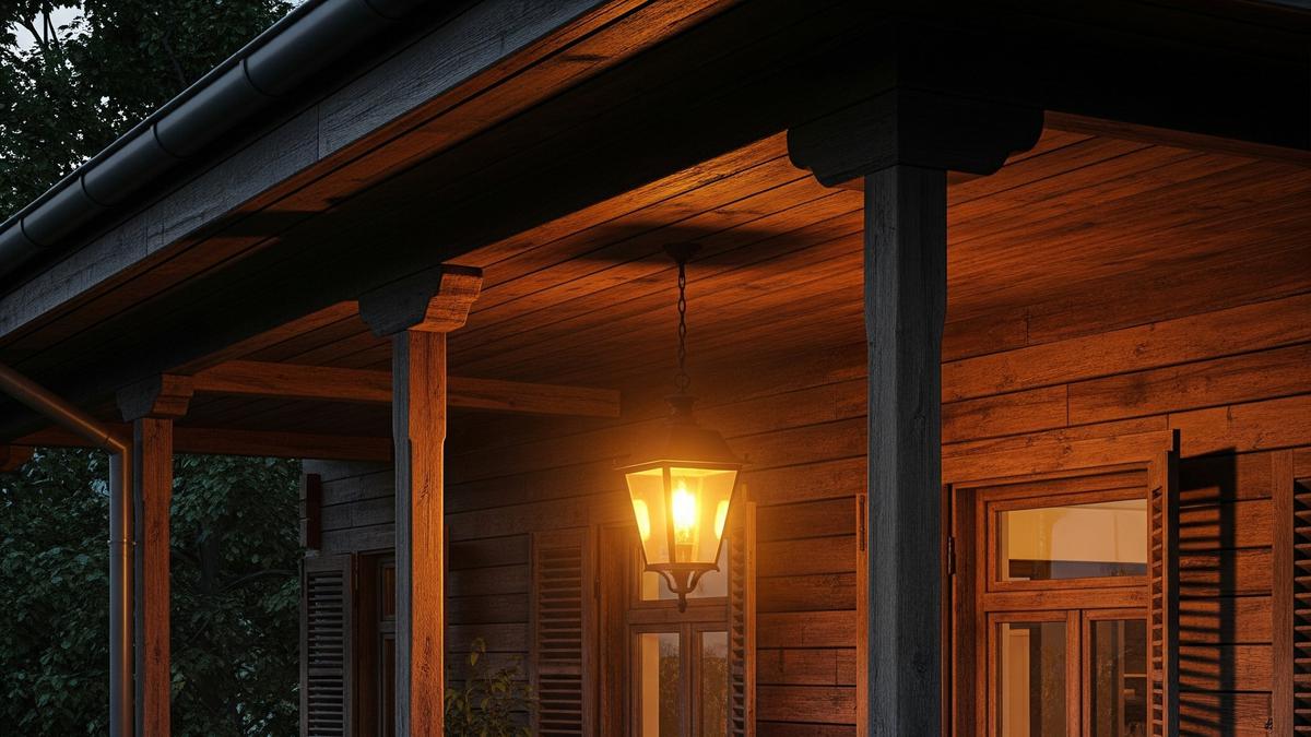 6 Inspirasi Teras Rumah Kayu dengan Lampu Gantung, Buat Suasana Malam Lebih Hangat