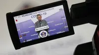 Juru Bicara Pemerintah Untuk Penanganan COVID-19, Achmad Yurianto pada konferensi pers update Corona di Graha BNPB, Jakarta, Rabu (23/4/2020). (Dok Badan Nasional Penanggulangan Bencana/BNPB)
