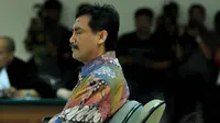 Mantan Menteri Pemuda dan Olahraga Andi Mallarangeng menghadapi sidang pembacaan putusan (vonis). (18/7/14) (Liputan6.com/Johan Tallo)