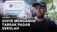 Sopir Mengamuk, Tabrak Pagar Sekolah