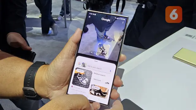 Fitur Galaxy AI Circle to Search di Samsung Galaxy S24 Series. Liputan6.com/Yuslianson