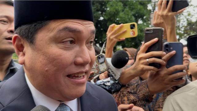 Erick Thohir tiba di Istana Kepresidenan Jakarta, Rabu (17/9/2025).