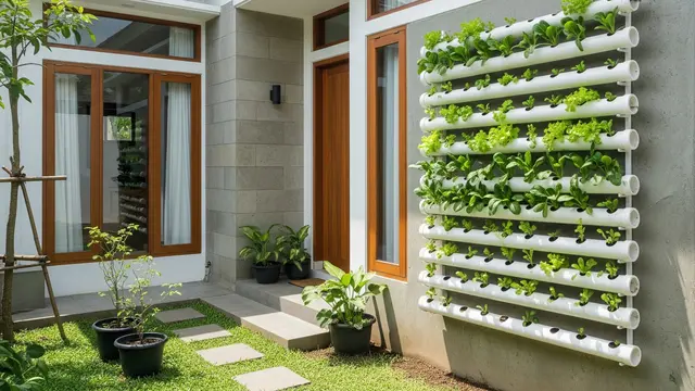 Kebun Dinding dari Pipa PVC Bekas