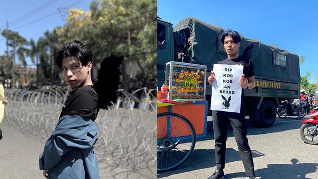 5 Aksi Kocak Mahasiswa Bersayap Yang Curi Perhatian Saat Demo Ruu Di Surabaya Hot Liputan6 Com