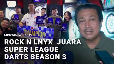 Tim Rock'n Lynx keluar sebagai juara Super League Darts Season 3 usai menaklukkan R&B Nightfall dalam partai final yang berlangsung ketat di Jakarta, Minggu malam.