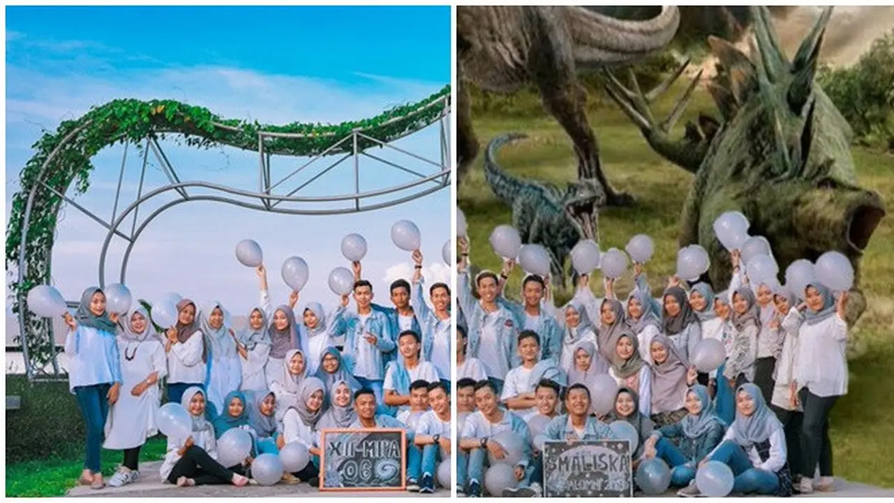 Foto Buku Tahunan Sekolah di Tempat Kece, Hasil Potretnya Malah Bikin Geleng Kepala