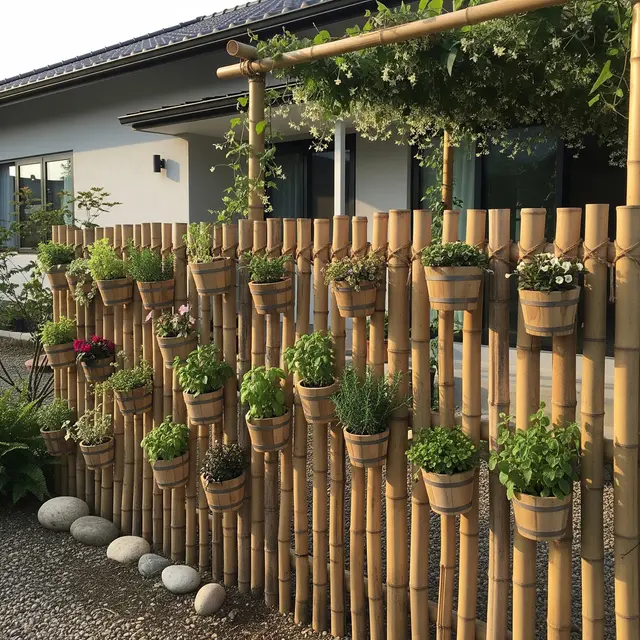 Desain Pagar Bambu Rendah untuk Pekarangan Rumah di Desa