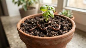 Cacing Kecil Muncul di Pot Tanaman, Perlukah Khawatir?
