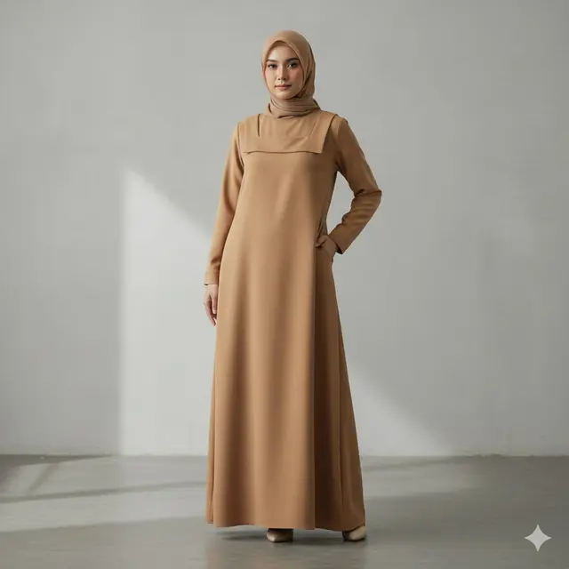 Gamis Berkerah Kotak (Gemini AI)