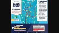 Cek 13 Ruas Jalan di Jakarta Berlakukan Sistem Pembatasan Lalu Lintas Ganjil Genap. (Instagram @dishubdkijakarta)