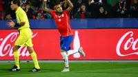 MAN OF THE MATCH - Arturo Vidal terpilih sebagai pemain terbaik di pertandingan Cile kontra Meksiko. (MARTIN BERNETTI / AFP)