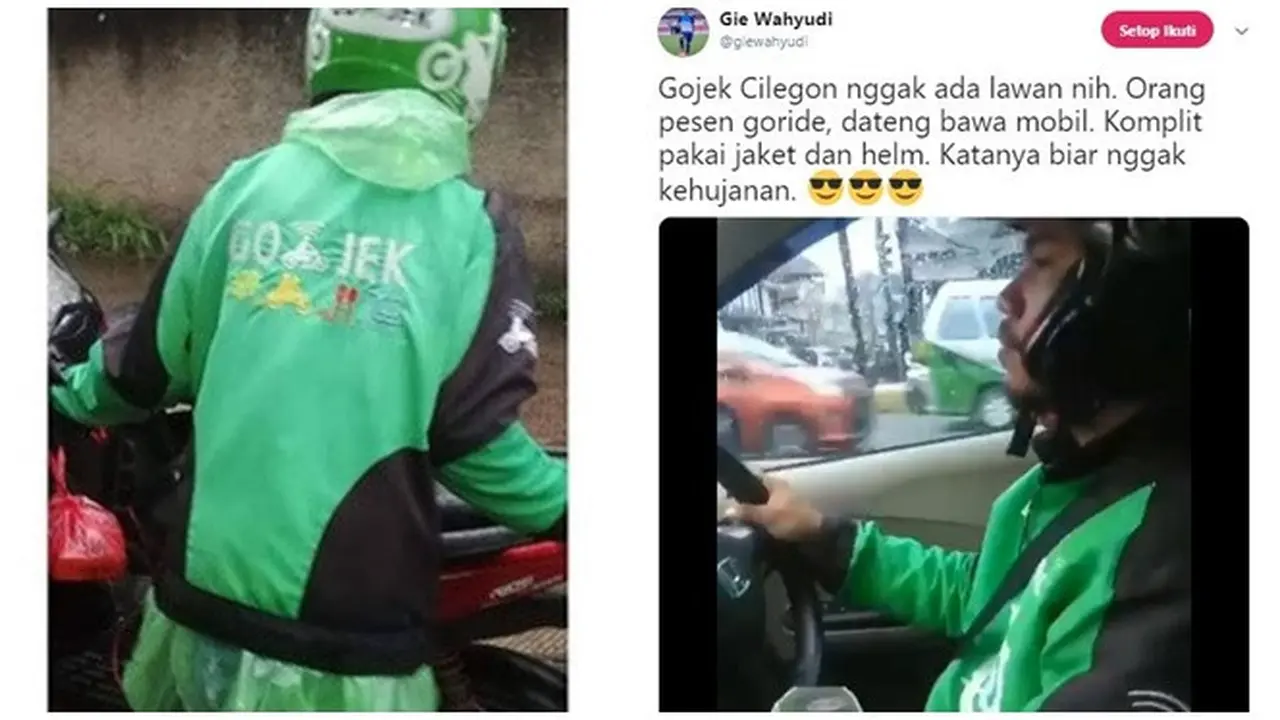 Momen Kocak Saat Driver Ojek Online Kehujanan Ini Bikin Ketawa