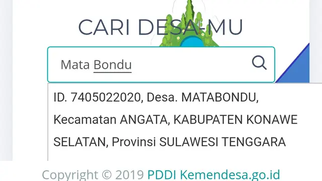 Data Desa Mata Bondu di situs Kementerian Desa.(Liputan6.com/Ahmad Akbar Fua)