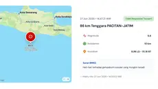 BMKG: Gempa Magnitudo 5,6 Guncang Pacitan